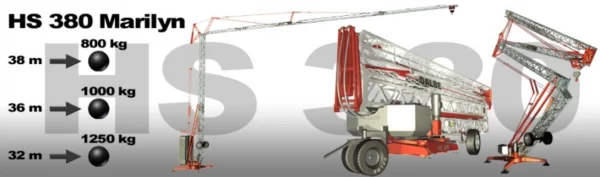 Macara autoridicatoare GRU DALBE HS380 Marilyn H maxim 29.1 m L brat 38 m sarcina maxima 4000 kg