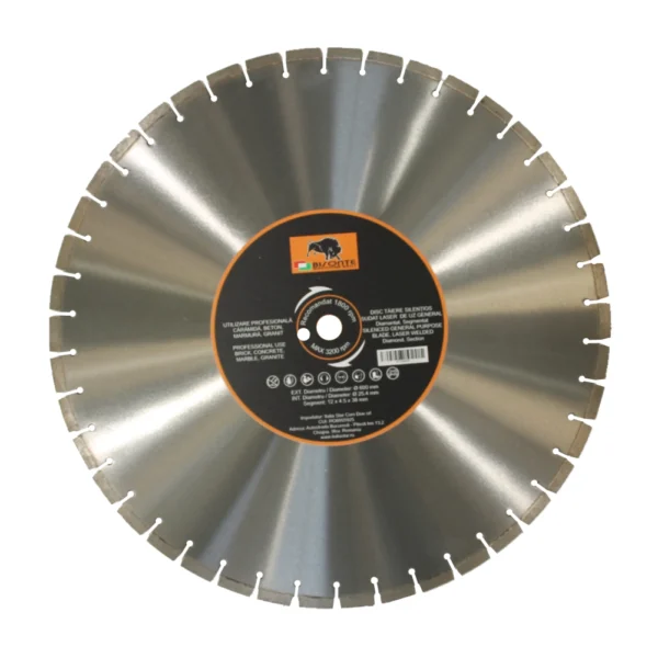Disc Bisonte diamantat segmentat, pentru caramida, beton, marmura, granit, Ø 600mm