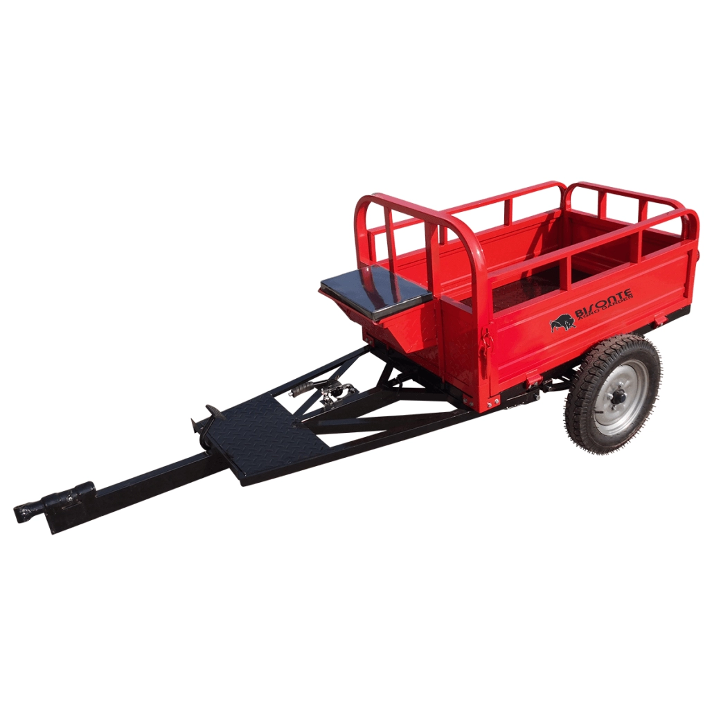 Remorca motocultor BISONTE Agro Garden BTA-500R capacitate 500 kg, dimensiuni 1.250 x 800 x 500 mm
