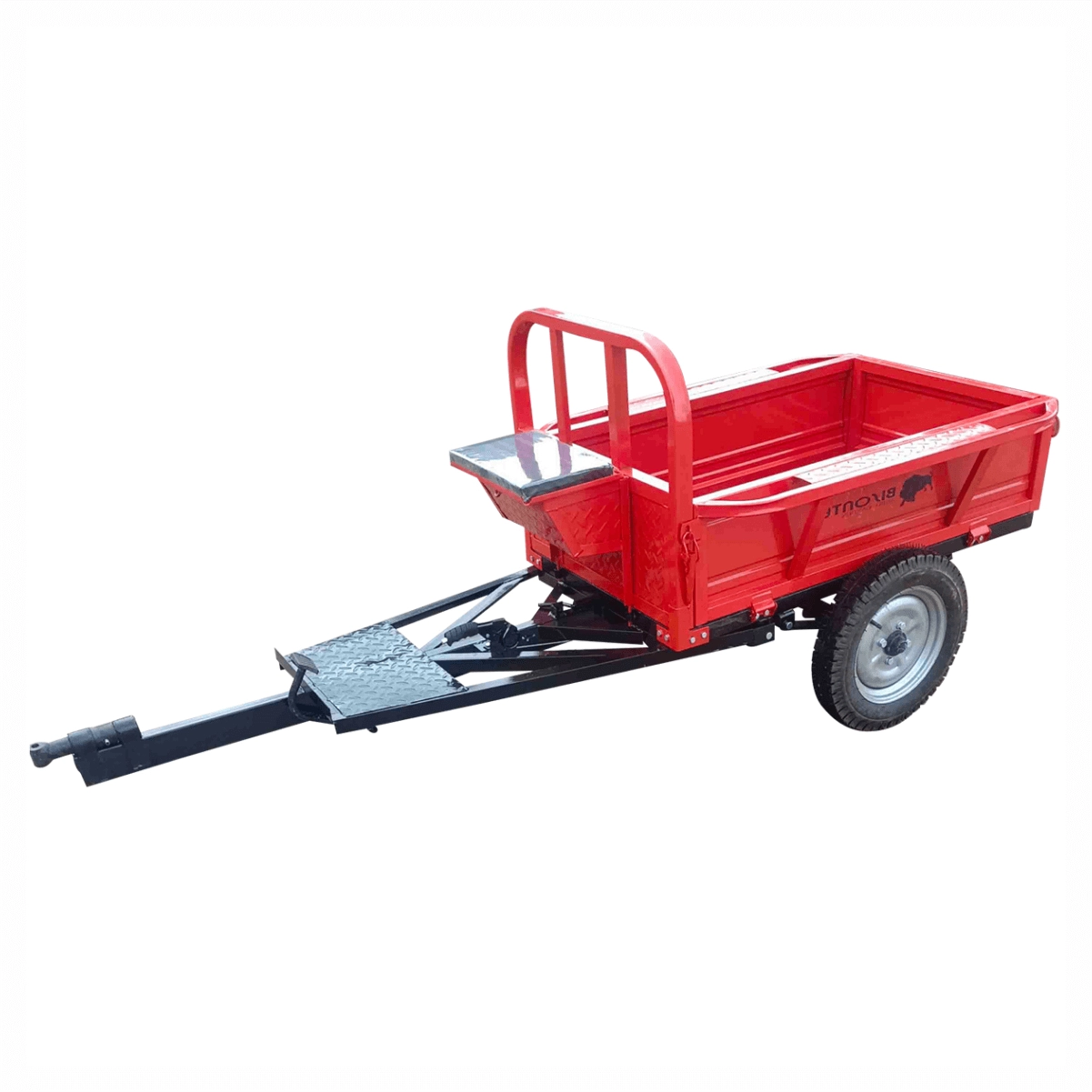 Remorca motocultor BISONTE Agro Garden BTA-500R1, capacitate 500 kg, dimensiuni 1250 x 800 x 280 mm