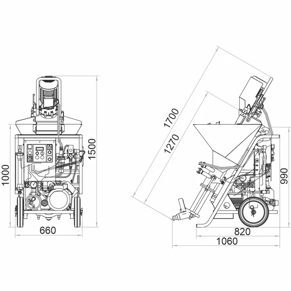 Masina de tencuit Imer Koine 3.1 230V debit 2-17 l/min materiale preamestecate - imagine 2