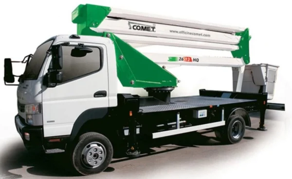 Nacela cu brat telescopic dublu articulat montata pe autosasiu COMET Euro Sky 26/2/13 HQ H 26m L 13m 250KG