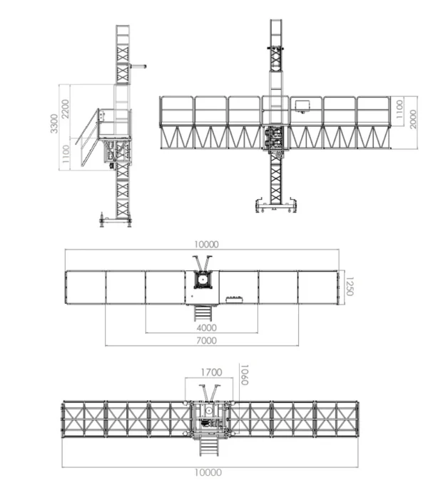 Platforma autoridicatoare DORUKUP-LIFT DL 1300 MONOCOLOANA H maxim 150m L maxim 10 m 400V - imagine 2