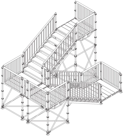 CONDOR Turn scara Multicom TS, inaltime etaj 2.00 m. Sistem prindere – multidirectional